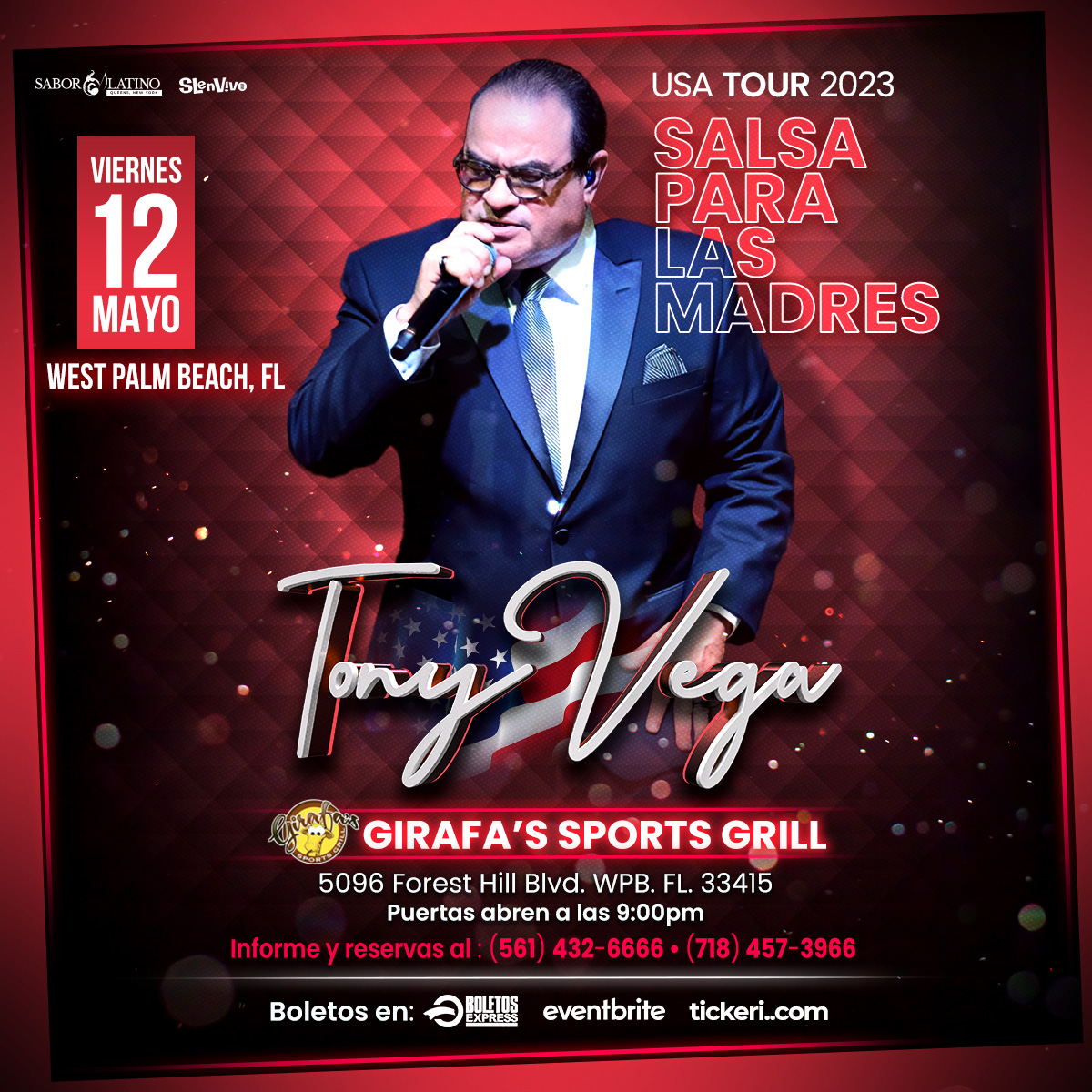 Buy tickets for TONY VEGA ! WEST PALM BEACH, FL TONY VEGA ! WEST PALM BEACH, FL