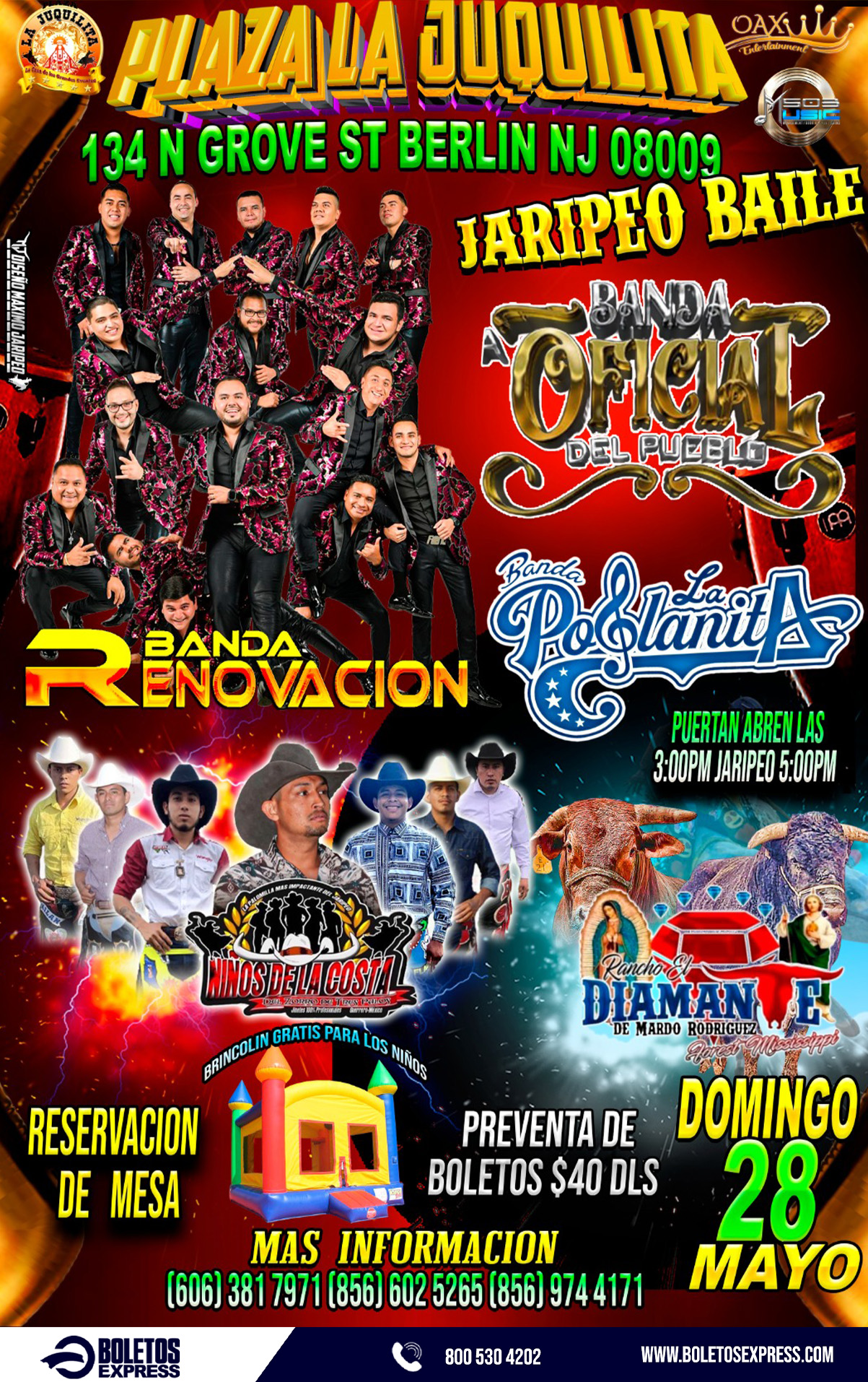 Buy tickets for LARRY HERNANDEZ | BANDA OFICIAL DEL PUEBLO | BANDA LA POBLANITA | NIÑOS DE LA COSTA | BANDA DIAMANTE LARRY HERNANDEZ | BANDA OFICIAL DEL PUEBLO | BANDA LA POBLANITA | NIÑOS DE LA COSTA | BANDA DIAMANTE