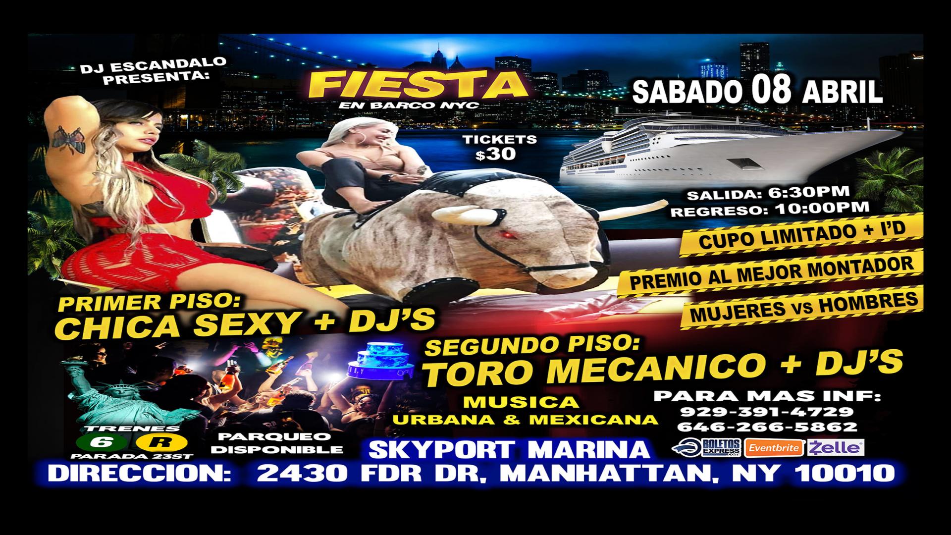 Buy tickets for Fiesta En Barco + Toro Mecanico + Chica Sexy + Radio Dj's Fiesta En Barco + Toro Mecanico + Chica Sexy + Radio Dj's