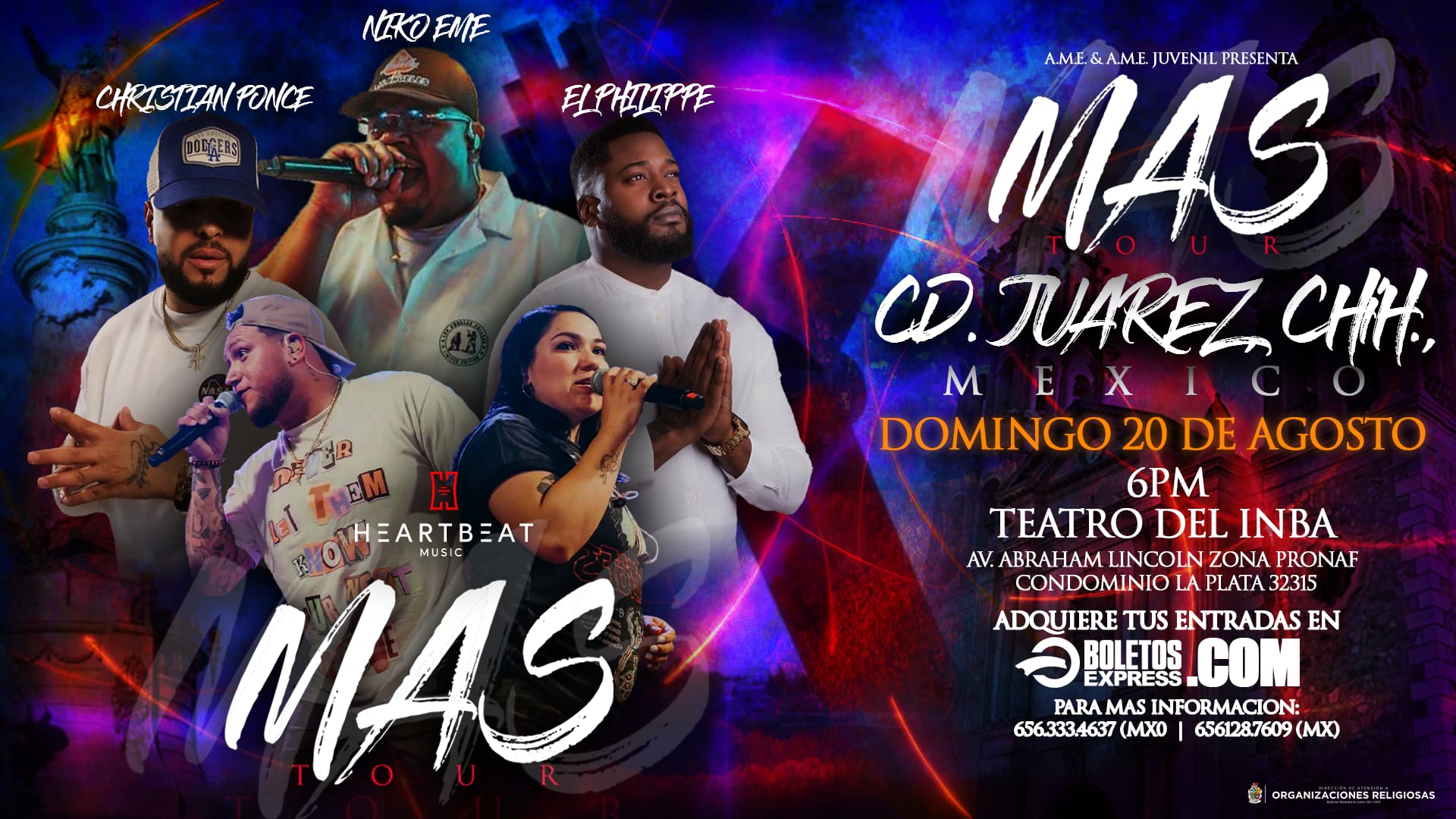 Buy tickets for El Philippe, Niko Eme, Christian Ponce & HeartBeat Music El Philippe, Niko Eme, Christian Ponce & HeartBeat Music
