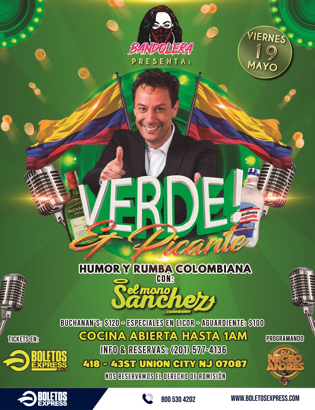 CARLOS EL MONO SANCHEZ DESDE COLOMBIA Tickets BoletosExpress