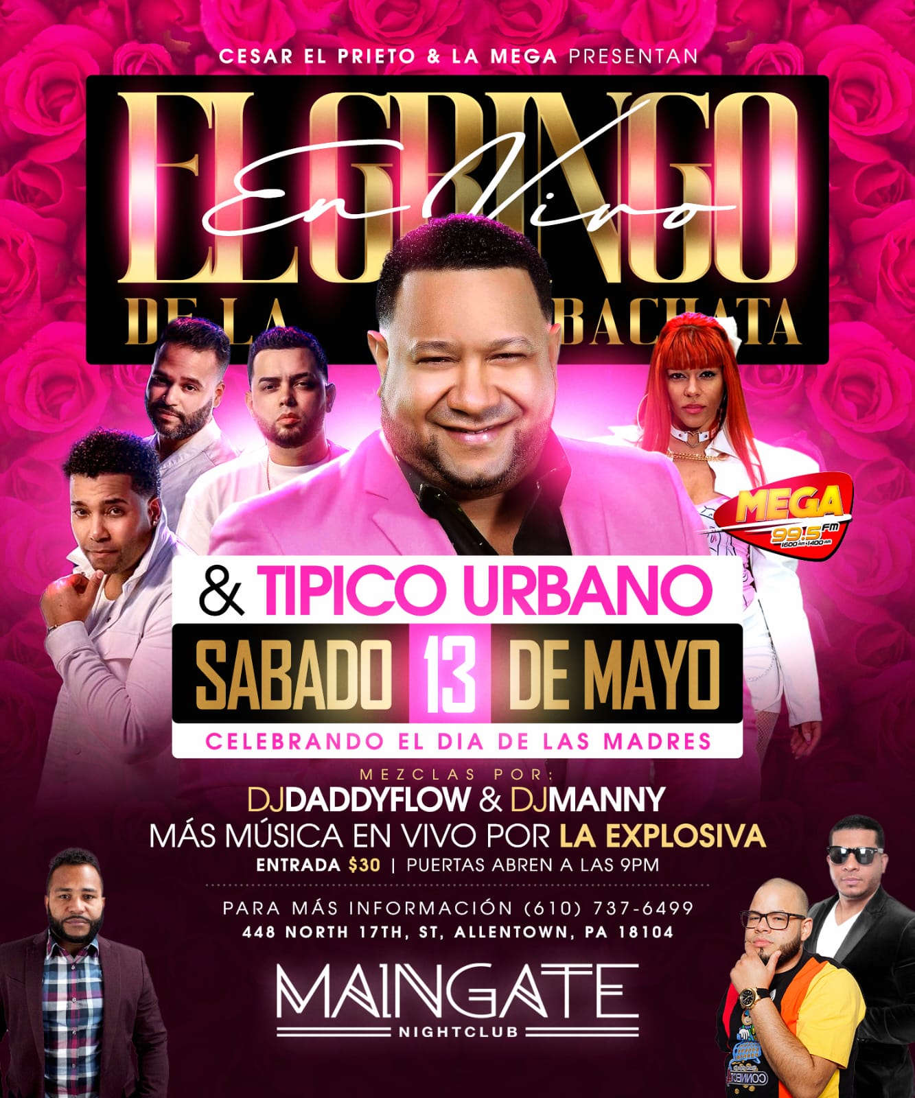 Buy tickets for EL GRINGO DE LA BACHATA, TIPICO URBANO & LA EXPLOSIVA EL GRINGO DE LA BACHATA, TIPICO URBANO & LA EXPLOSIVA