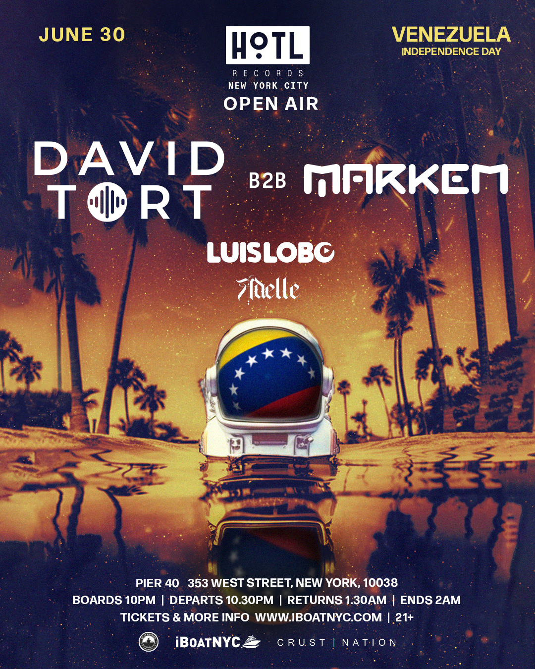 Buy tickets for HOTL Boat Party | DAVID TORT x MARKEM | VENEZUELA DAY HOTL Boat Party | DAVID TORT x MARKEM | VENEZUELA DAY