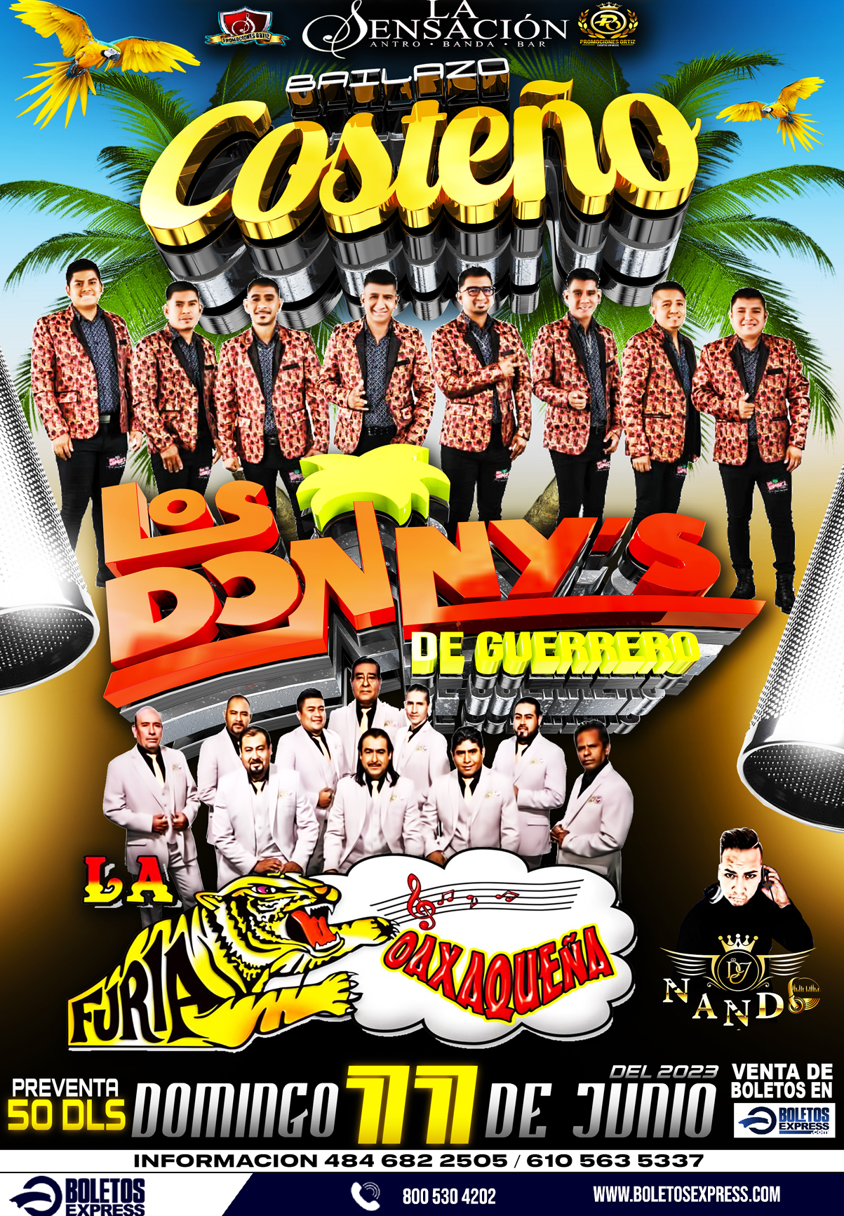 Buy tickets for LOS DONNY'S DE GUERRERO & LA FURIA OAXAQUEÑA LOS DONNY'S DE GUERRERO & LA FURIA OAXAQUEÑA