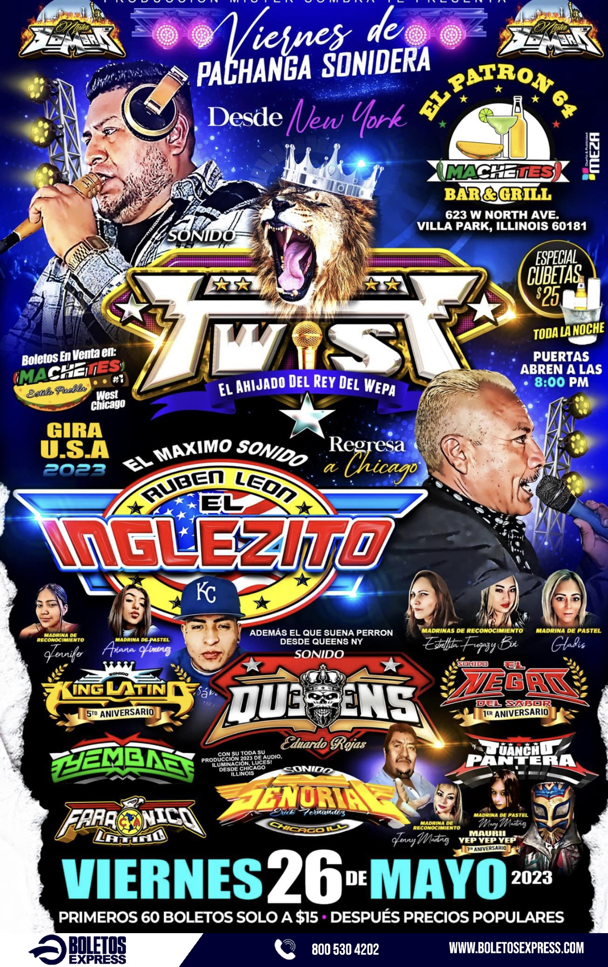 Buy tickets for SONIDO TWIST | INGELZITO | QUEENS |SEÑORIAL | KINGLATINO | YAMBAE |JUANCHO PANTERA | FARAÓNICO LATINO | NEGRO DEL SABOR SONIDO TWIST | INGELZITO | QUEENS |SEÑORIAL | KINGLATINO | YAMBAE |JUANCHO PANTERA | FARAÓNICO LATINO | NEGRO DEL SABOR