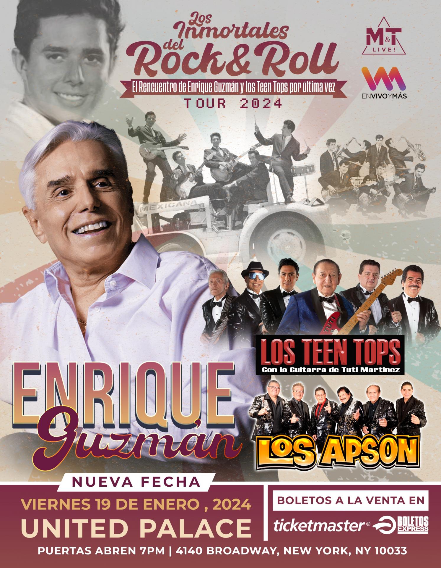 Buy tickets for Enrique Guzman-Inmortales del Rock n Roll Enrique Guzman-Inmortales del Rock n Roll