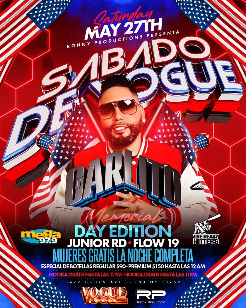 Buy tickets for Sabado se Vogue dj carlito de la mega 97.9 live Sabado se Vogue dj carlito de la mega 97.9 live