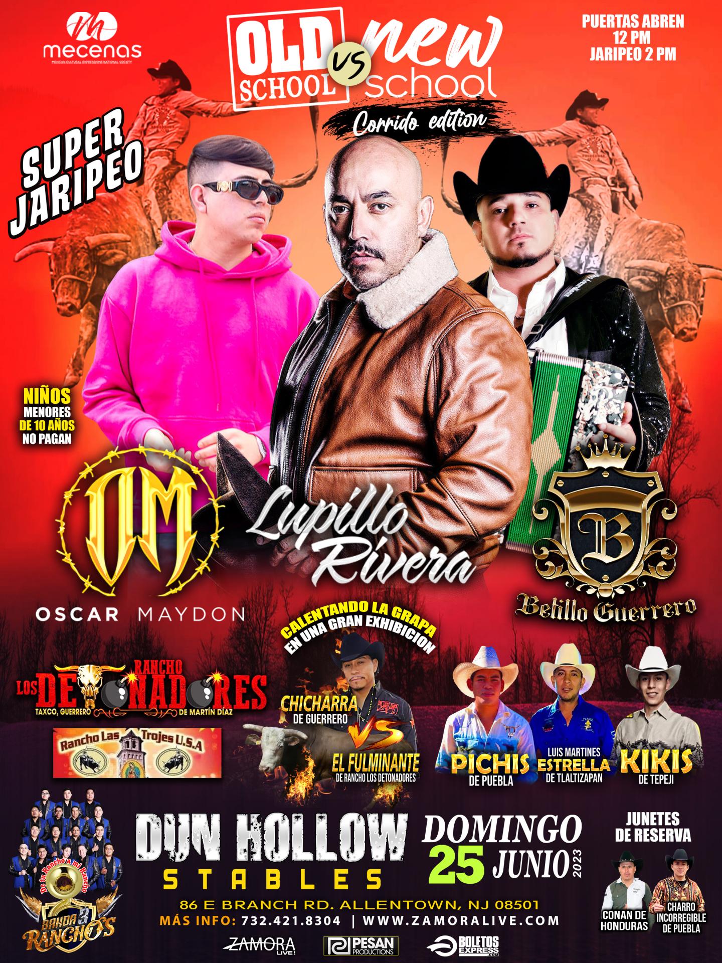Buy tickets for Lupillo Rivera • Oscar Maydon • Betillo Guerrero en Dun Hollow Stables (Jaripeo) Lupillo Rivera • Oscar Maydon • Betillo Guerrero en Dun Hollow Stables (Jaripeo)