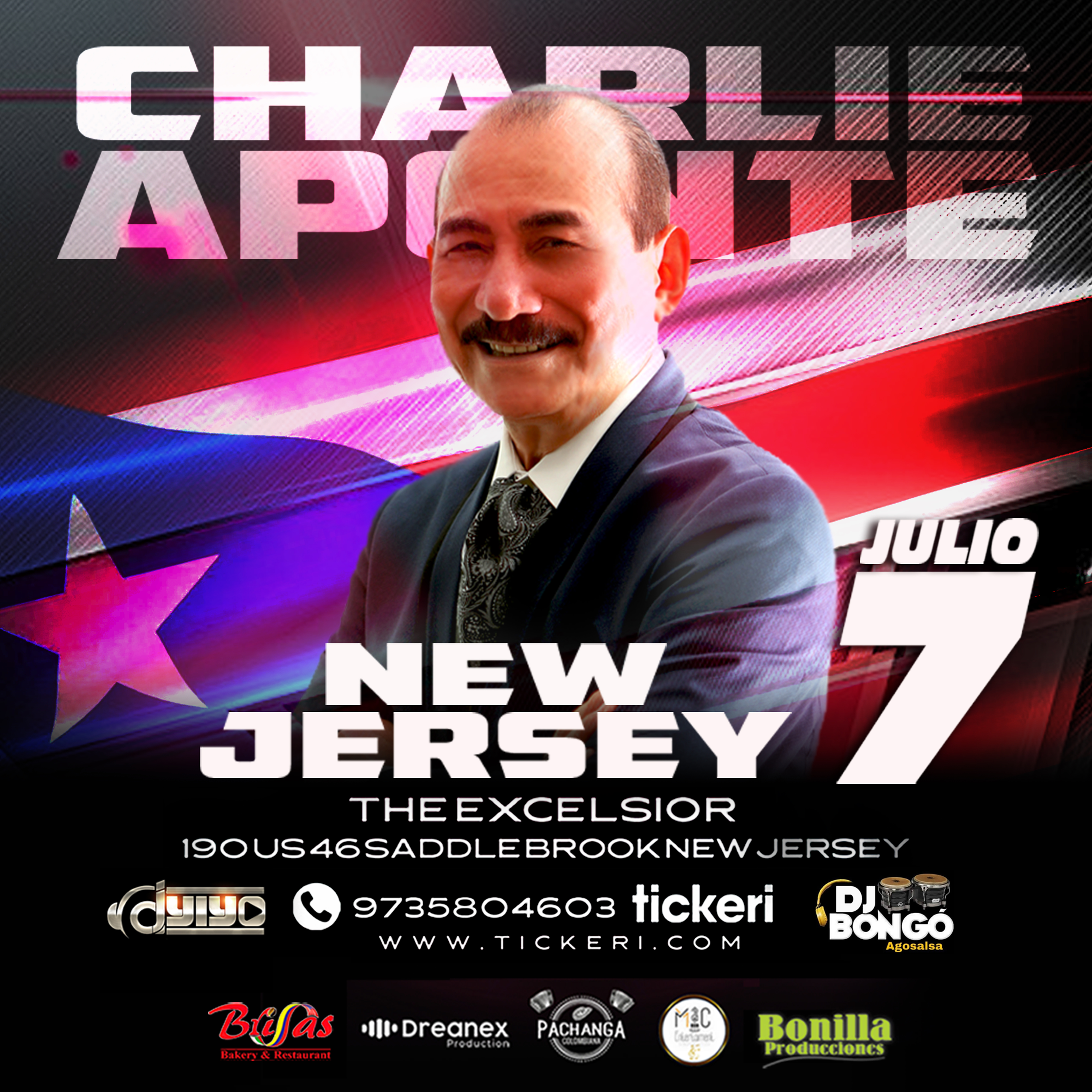 CHARLIE APONTE EN CONCIERTO!NEW JERSEY! THE EXCELSIOR