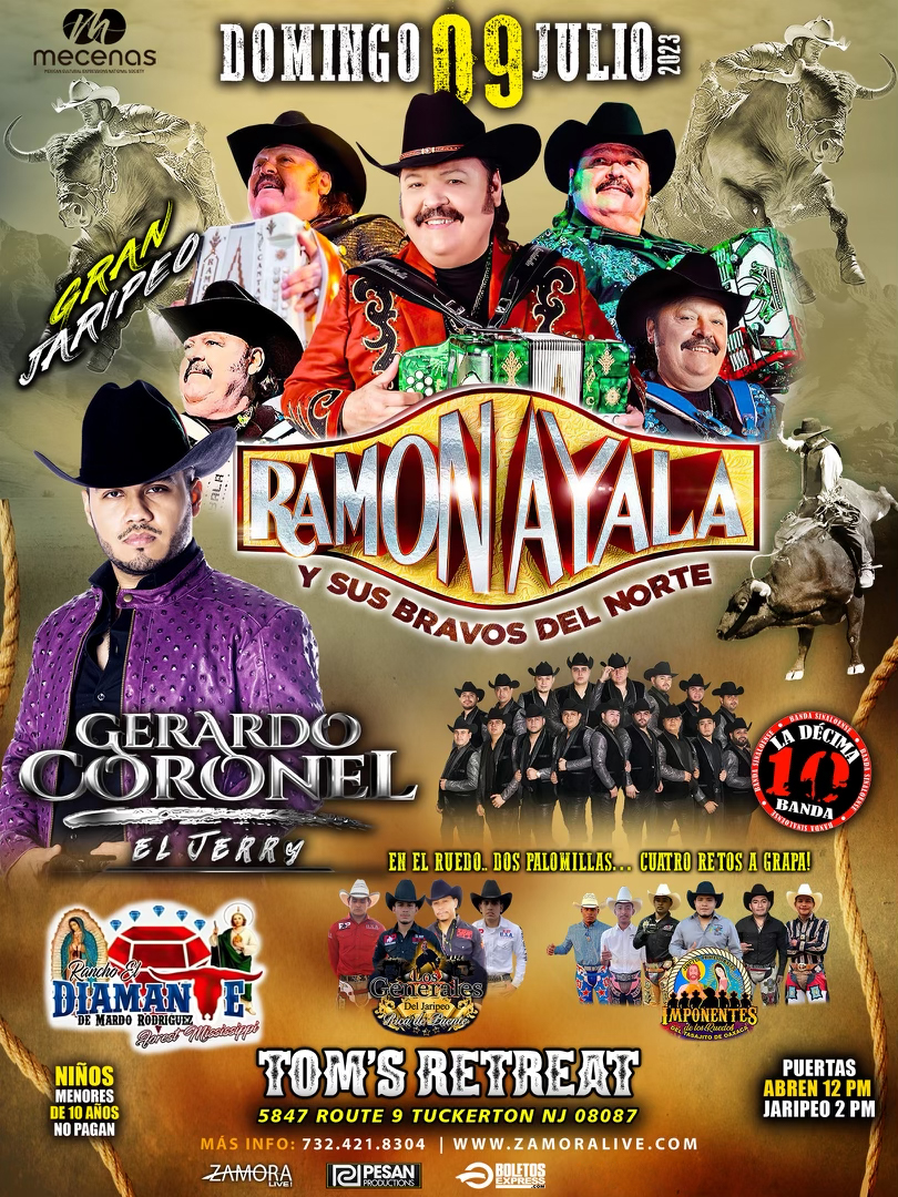 Ramon Ayala y Sus Bravos Del Norte • Gerardo Coronel • Décima Banda • en Tuckerton, NJ (JARIPEO)