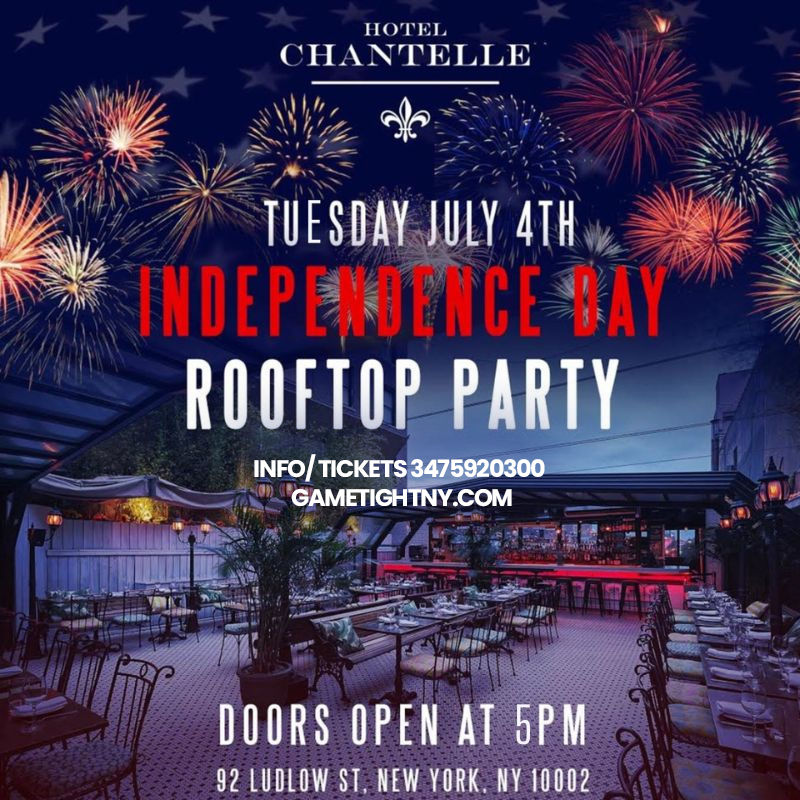 Buy tickets for Hotel Chantelle Rooftop July 4th 2023 Fireworks Viewing, Live Djs Hotel Chantelle Rooftop July 4th 2023 Fireworks Viewing, Live Djs