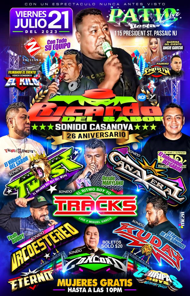 Buy tickets for SONIDO CASANOVA RICARDO DEL SABOR 26 ANIV., SONIDO CAAVERAL, TWIST, TRACKS, SONIDO CASANOVA RICARDO DEL SABOR 26 ANIV., SONIDO CAAVERAL, TWIST, TRACKS,