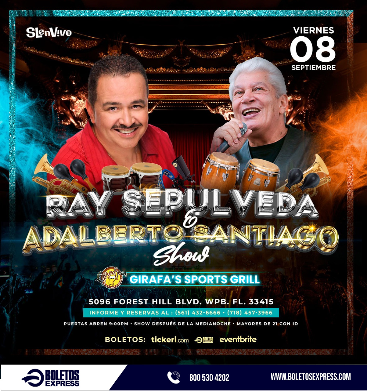 Buy tickets for RAY SEPULVEDA & ADALBERTO SANTIAGO !! EN WPB RAY SEPULVEDA & ADALBERTO SANTIAGO !! EN WPB