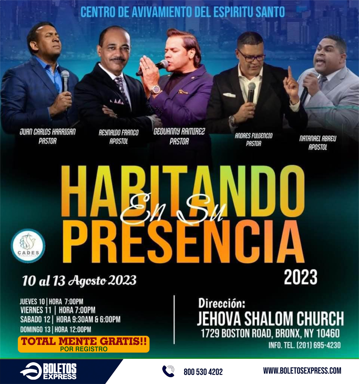Buy tickets for JUAN CARLOS HARRIGAN | REYNALDO FRANCO | GEOVANNY RAMIREZ | ANDRES FULGENCIO | NATANAEL ABREU JUAN CARLOS HARRIGAN | REYNALDO FRANCO | GEOVANNY RAMIREZ | ANDRES FULGENCIO | NATANAEL ABREU
