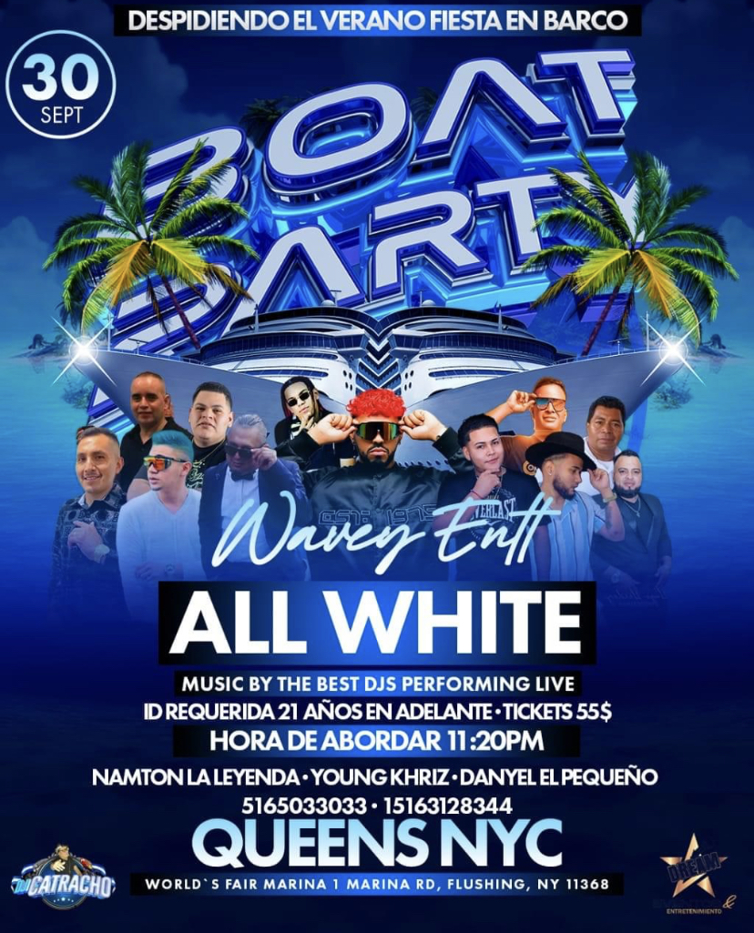 BOAT PARTY ALL WHITE QUEENS NY