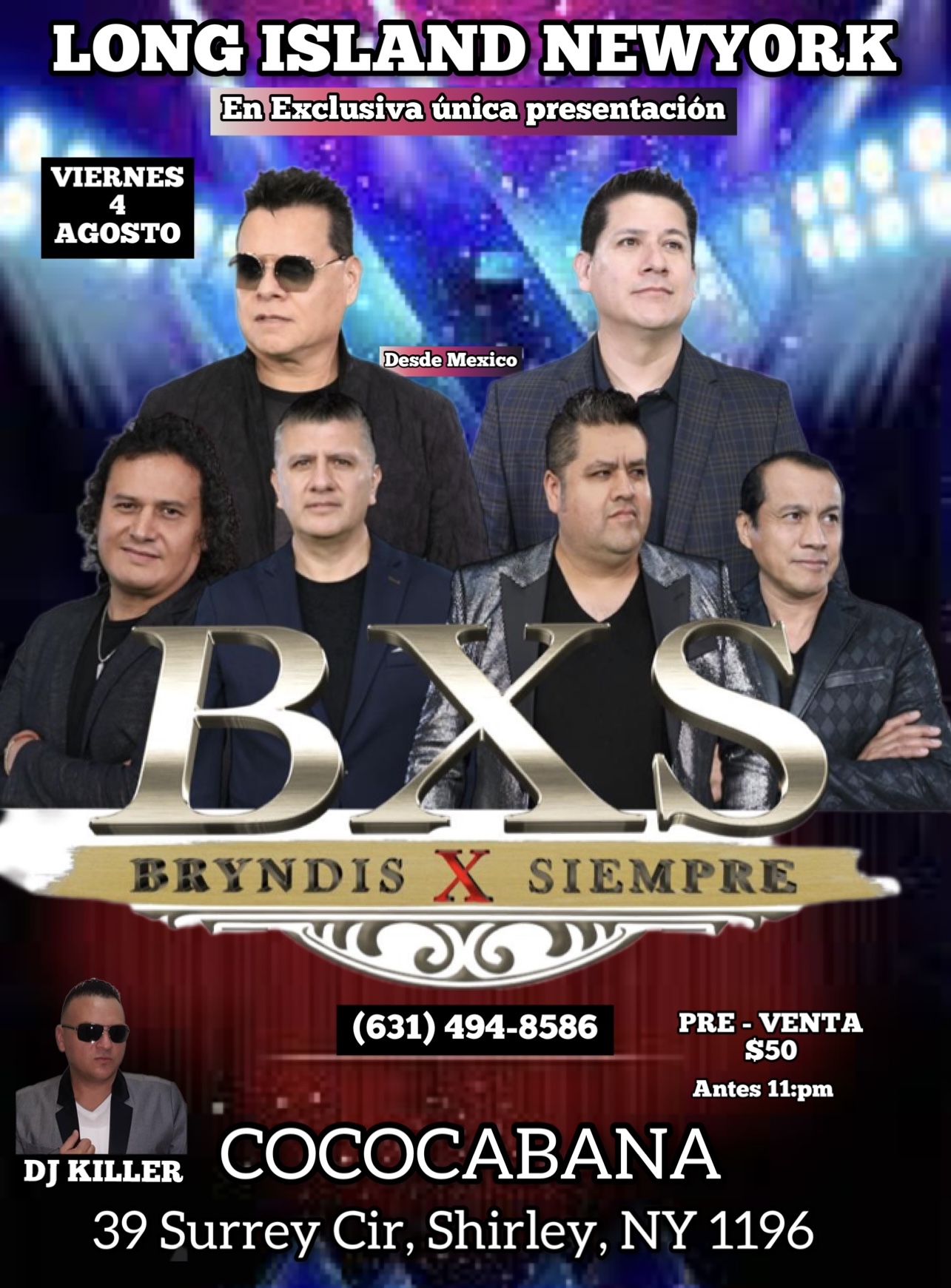 EL GRUPO BRYNDIS Hoy Viernes 4 Agost en Concierto , Suffolk County Ny desde 11pm en tarima