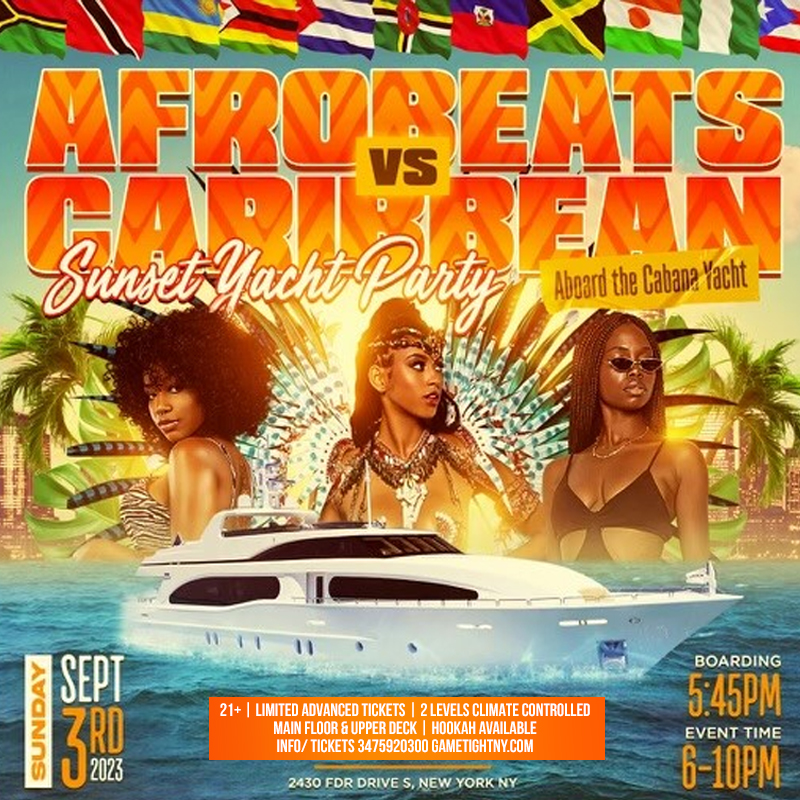 Buy tickets for Afrobeats vs Caribbean NYC Labor Day Weekend Cabana Yacht Party Cruise Afrobeats vs Caribbean NYC Labor Day Weekend Cabana Yacht Party Cruise