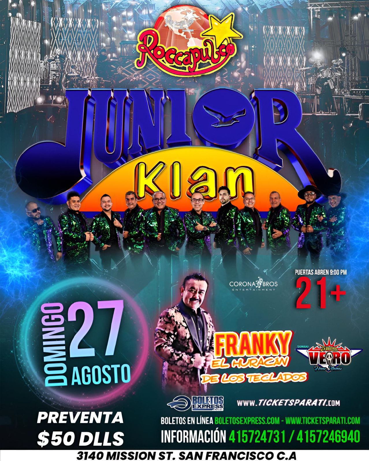 Buy tickets for JUNIOR KLAN & FRANKY EL HURACAN DE LOS TECLADOS JUNIOR KLAN & FRANKY EL HURACAN DE LOS TECLADOS