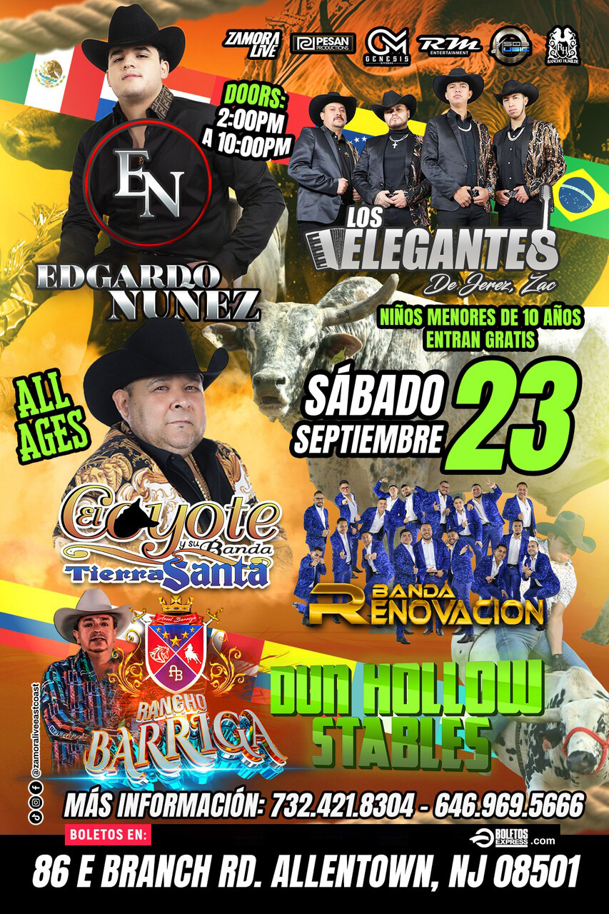 Buy tickets for EVENT CANCELLED Edgardo Núñez • Los Elegantes de Jerez • Rancho Barriga y más! en Dun Hollow Stables (JARIPEO) EVENT CANCELLED Edgardo Núñez • Los Elegantes de Jerez • Rancho Barriga y más! en Dun Hollow Stables (JARIPEO)