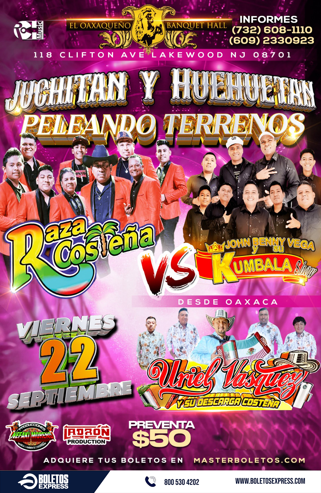 Buy tickets for RAZA COSTEÑA VS JOHN BENNY VEGA Y SU KUMBALA SHOW RAZA COSTEÑA VS JOHN BENNY VEGA Y SU KUMBALA SHOW
