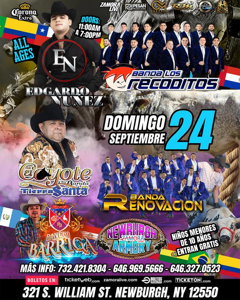 Edgardo Núñez • Banda Los Recoditos • Rancho Barriga y mas! En Newburgh Armory (JARIPEO)