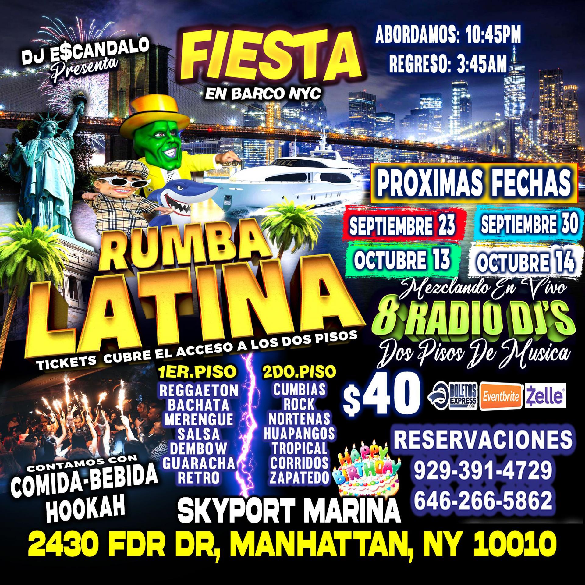 Buy tickets for FIESTA EN BARCO + RADIO DJS + MUSICA URBANA + MUSICA MEXICANA + 2 PISOS DE MUSICA VARIADA FIESTA EN BARCO + RADIO DJS + MUSICA URBANA + MUSICA MEXICANA + 2 PISOS DE MUSICA VARIADA