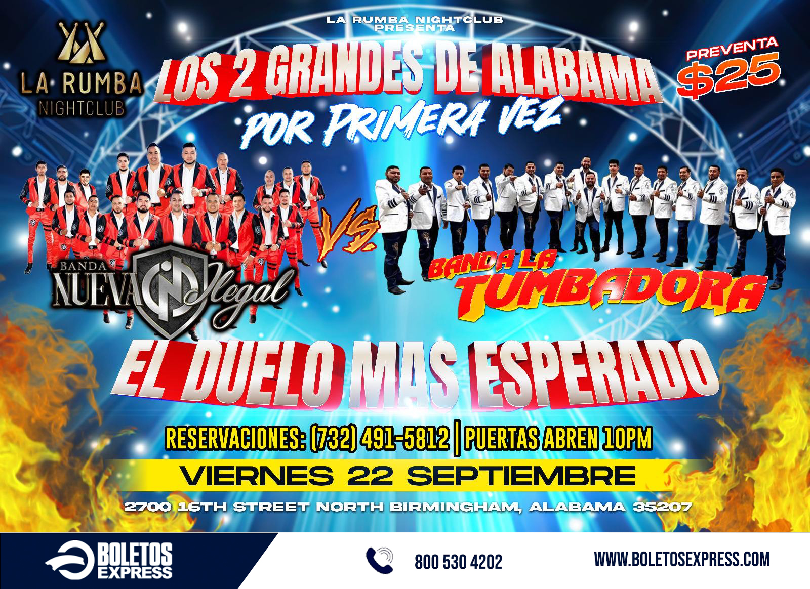 Buy tickets for BANDA NUEVA ILEGAL VS BANDA LA TUMBADORA EL DUELO MÁS ESPERADO BANDA NUEVA ILEGAL VS BANDA LA TUMBADORA EL DUELO MÁS ESPERADO