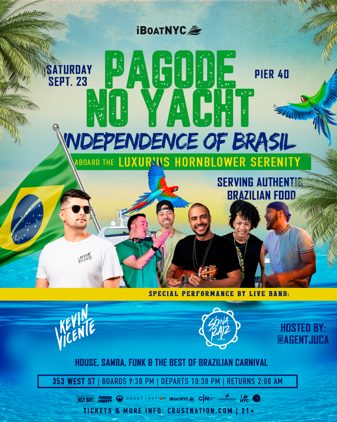 PAGODE NO YACHT - BRAZIL INDEPENDENCE DAY Boat Party Cruise NYC