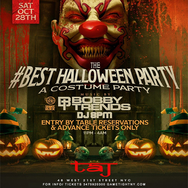 Buy tickets for Taj Lounge Halloween Saturday Night General Admission 2023 Taj Lounge Halloween Saturday Night General Admission 2023
