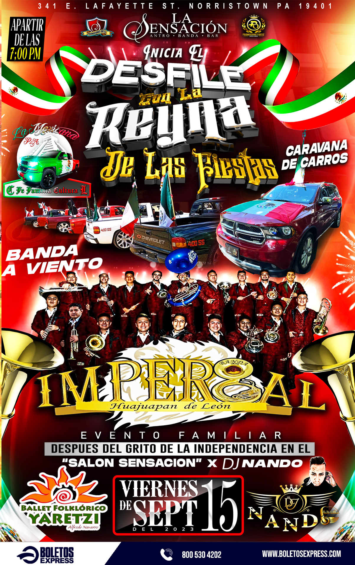 Buy tickets for DESFILE CON LA REYNA DE LAS FIESTAS BANDA LA IMPERIAL HUAJUAPAN DE LEÓN DESFILE CON LA REYNA DE LAS FIESTAS BANDA LA IMPERIAL HUAJUAPAN DE LEÓN