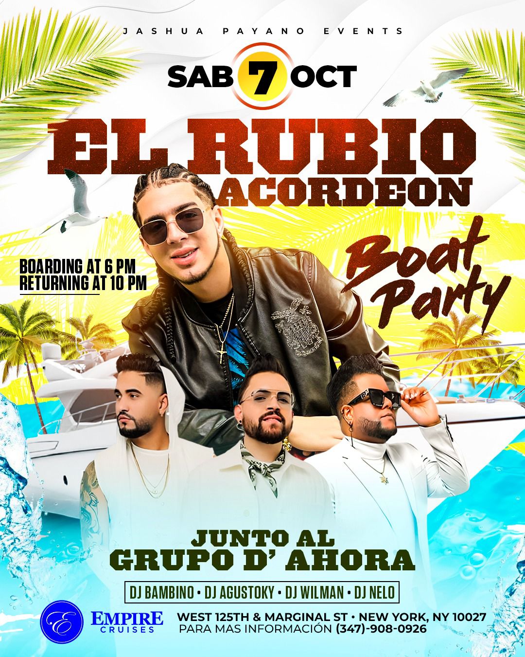 EL RUBIO ACORDEÓN - GRUPO DE A’HORA BOAT PARTY Tickets - BoletosExpress