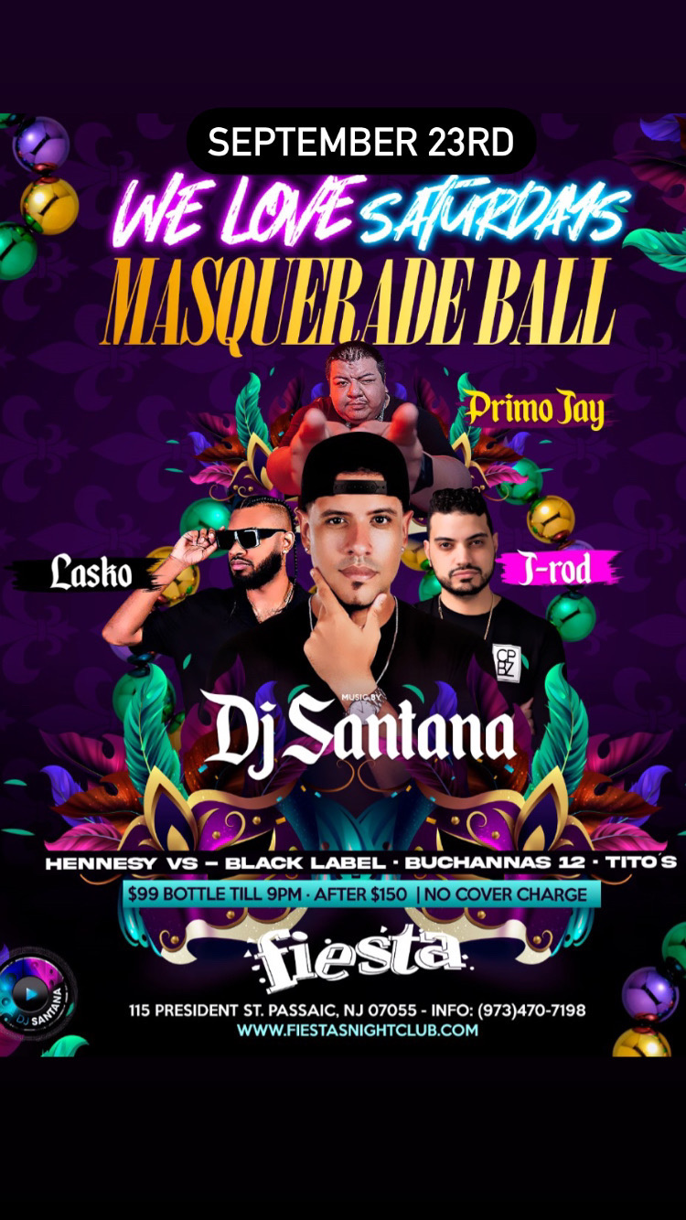 Buy tickets for MASQUERADE BALL WITH MUSIC BY: DJ SANTANA, PRIMO JAY, LASKO, JROD MASQUERADE BALL WITH MUSIC BY: DJ SANTANA, PRIMO JAY, LASKO, JROD