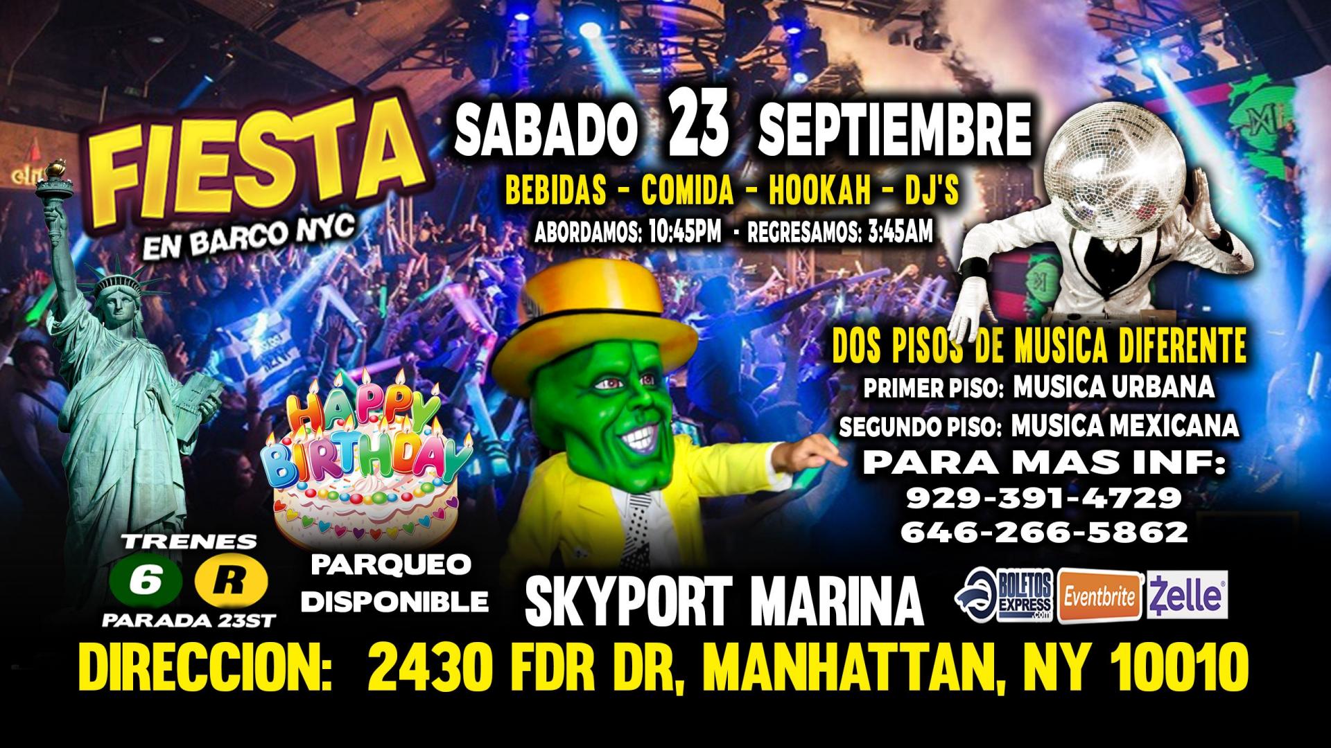 Buy tickets for FIESTA EN BARCO + RADIO DJS + MUSICA URBANA + MUSICA MEXICANA + 2 PISOS DE MUSICA VARIADA FIESTA EN BARCO + RADIO DJS + MUSICA URBANA + MUSICA MEXICANA + 2 PISOS DE MUSICA VARIADA