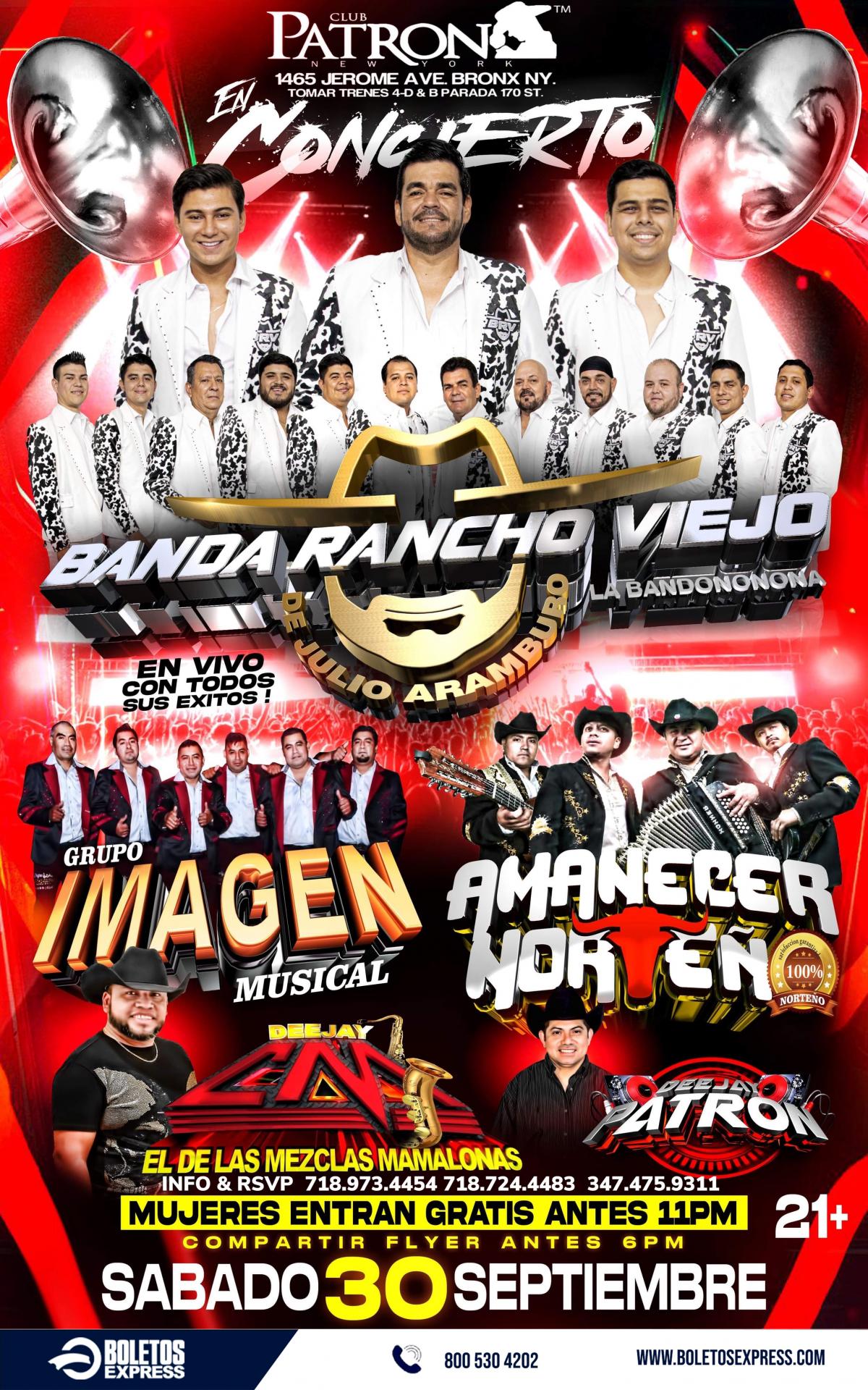 Buy tickets for BANDA RANCHO VIEJO | GRUPO IMAGEN MUSICA | AMANECER NORTEÑO BANDA RANCHO VIEJO | GRUPO IMAGEN MUSICA | AMANECER NORTEÑO