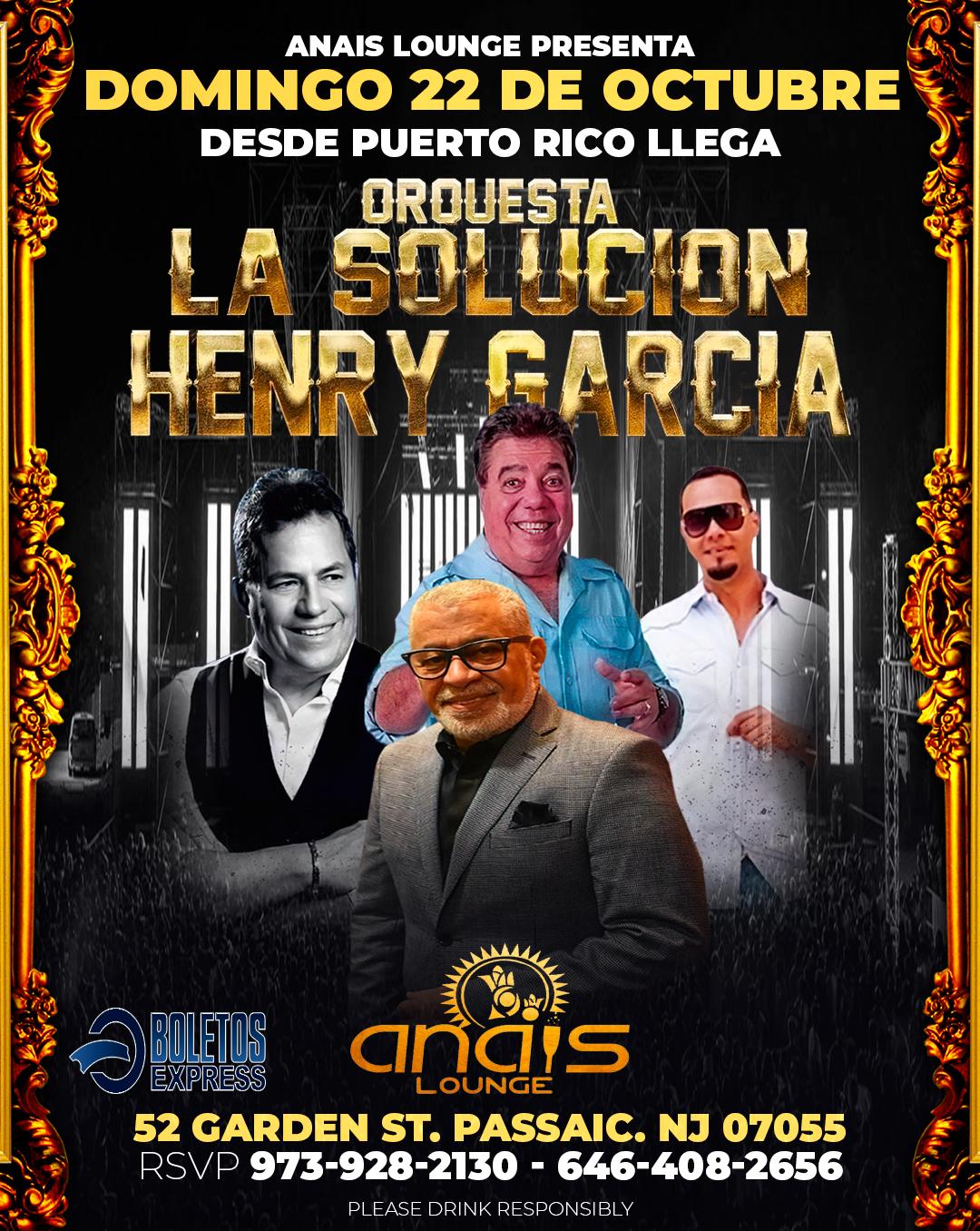 Buy tickets for ORQUESTA LA SOLUCION & HENRY GARCIA ORQUESTA LA SOLUCION & HENRY GARCIA