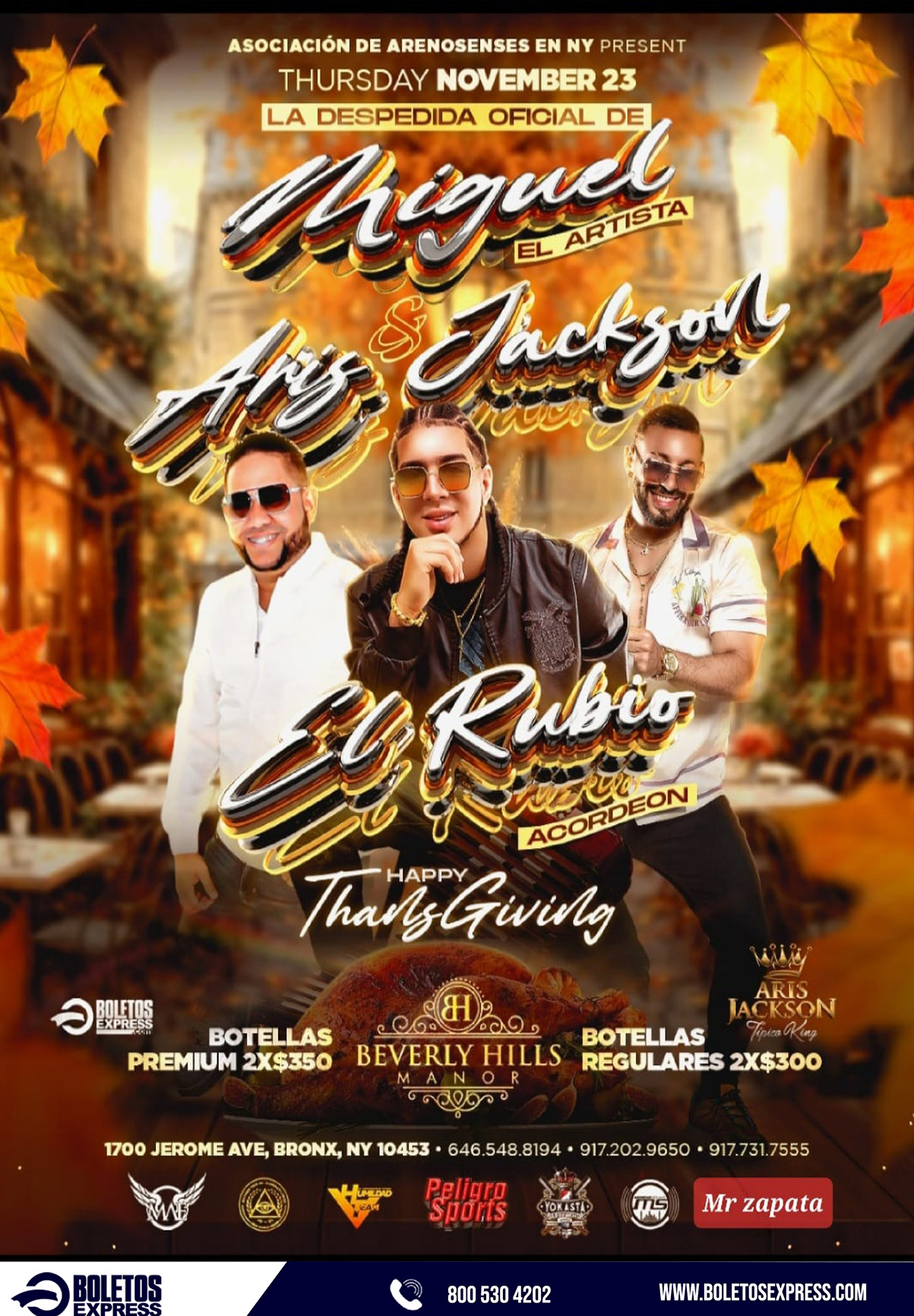 Buy tickets for MIGUEL EL ARTISTA | ARIS JACKSON | EL RUBIO ACORDEON MIGUEL EL ARTISTA | ARIS JACKSON | EL RUBIO ACORDEON