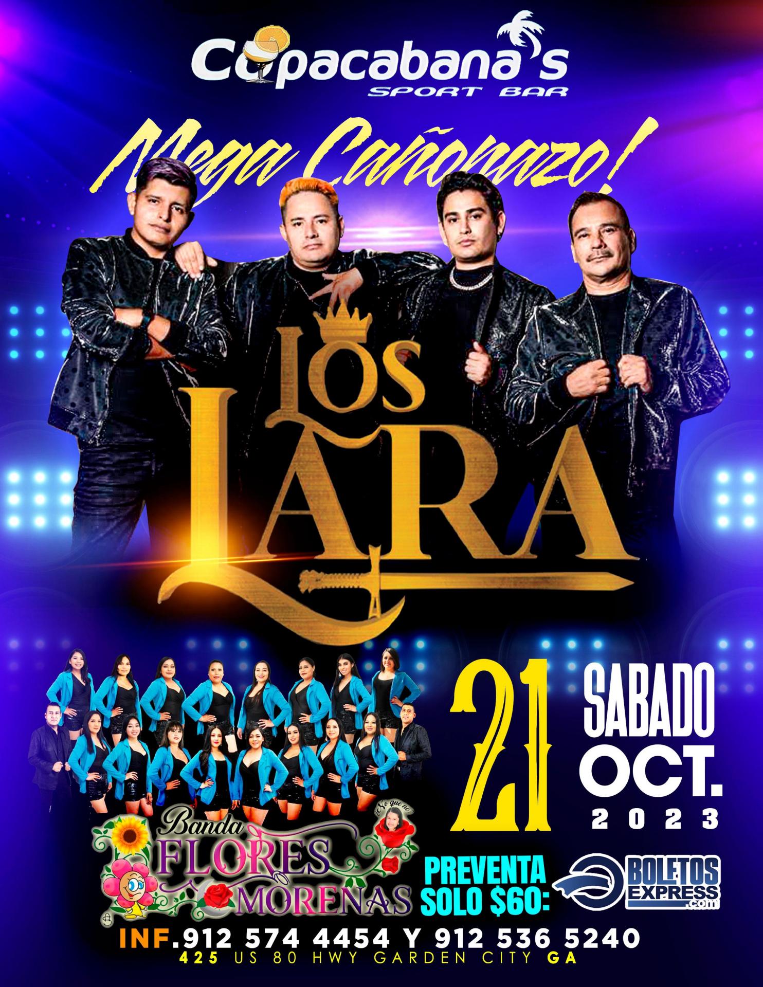 LOS LARA & BANDA FLORES MORENAS Tickets BoletosExpress