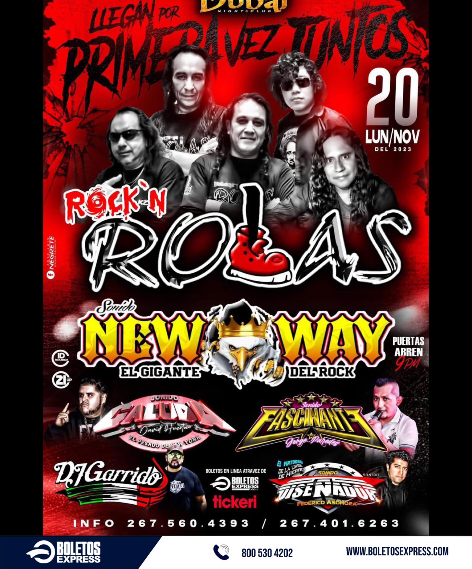 Buy tickets for ROCK'N ROLAS | SONIDO NEW WAY | SONIDO CALUDA | FASCINANTE ROCK'N ROLAS | SONIDO NEW WAY | SONIDO CALUDA | FASCINANTE