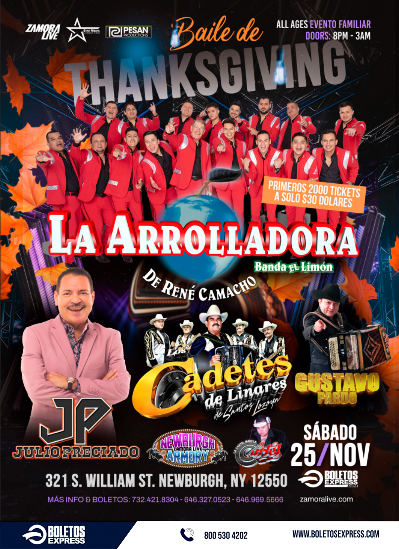 Buy tickets for La Arrolladora Banda El Limón • Julio Preciado en Newburgh Armory La Arrolladora Banda El Limón • Julio Preciado en Newburgh Armory