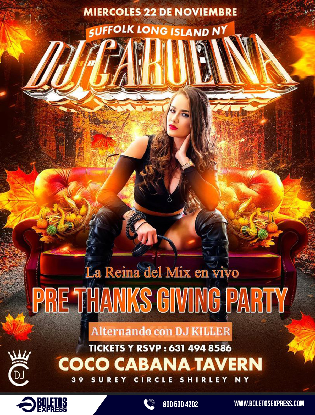 Buy tickets for DJ CAROLINA /SUFFOLK COUNTY / COCOCABANA / SHIRLEY  NY/MIERC 22 NOV DJ CAROLINA /SUFFOLK COUNTY / COCOCABANA / SHIRLEY  NY/MIERC 22 NOV