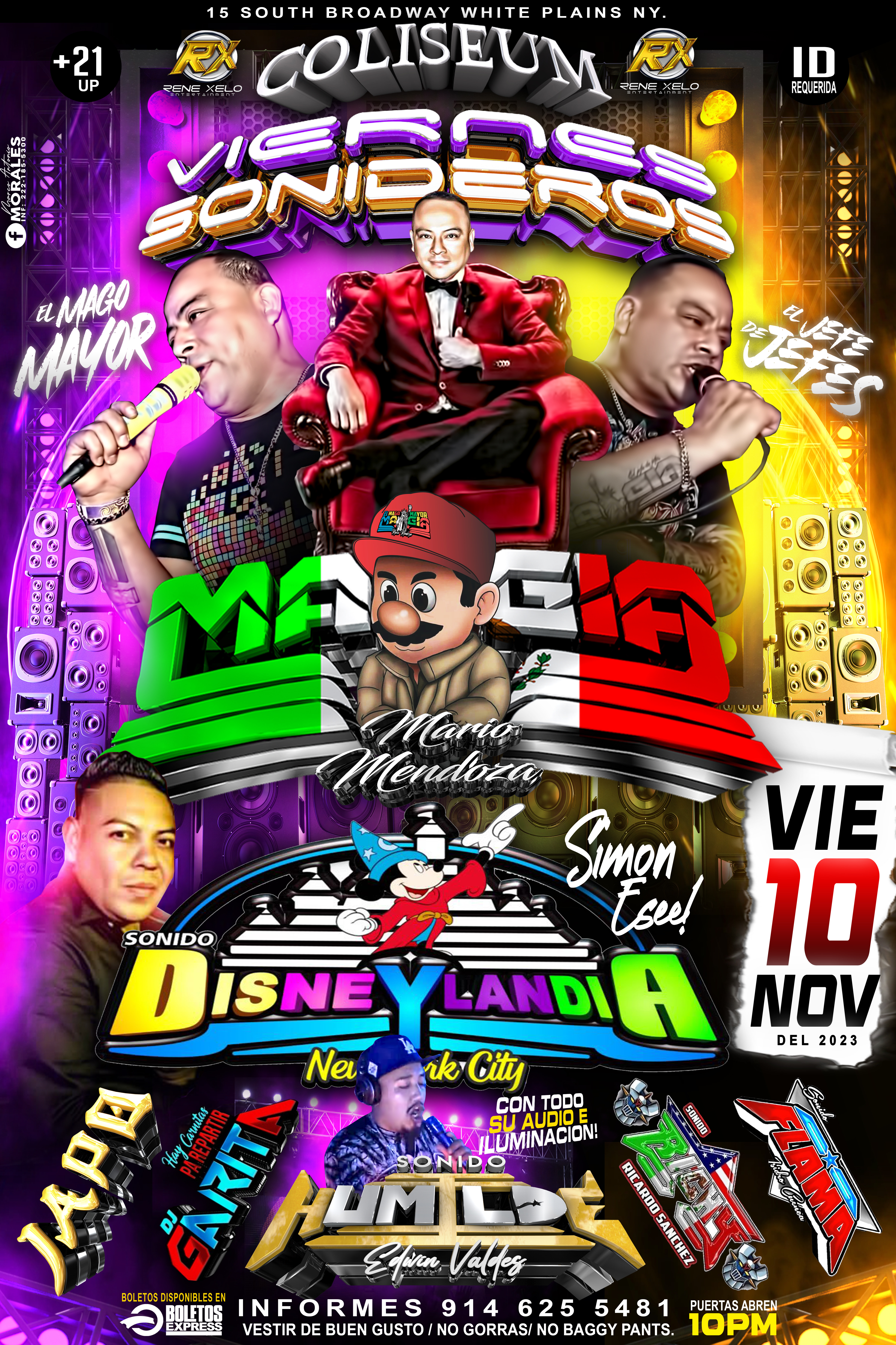 Buy tickets for VIERNES SONIDEROS! MARIO MENDOZA | EL MAGO MAYOR | EL JEFE DE JEFES | VIERNES SONIDEROS! MARIO MENDOZA | EL MAGO MAYOR | EL JEFE DE JEFES |