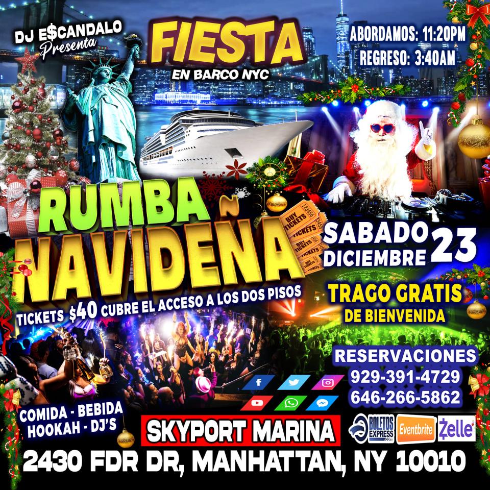 Buy tickets for RUMBA NAVIDEÑA EN BARCO + MANHATTAN NY + RADIO DJ'S + CUPO LIMITADO RUMBA NAVIDEÑA EN BARCO + MANHATTAN NY + RADIO DJ'S + CUPO LIMITADO