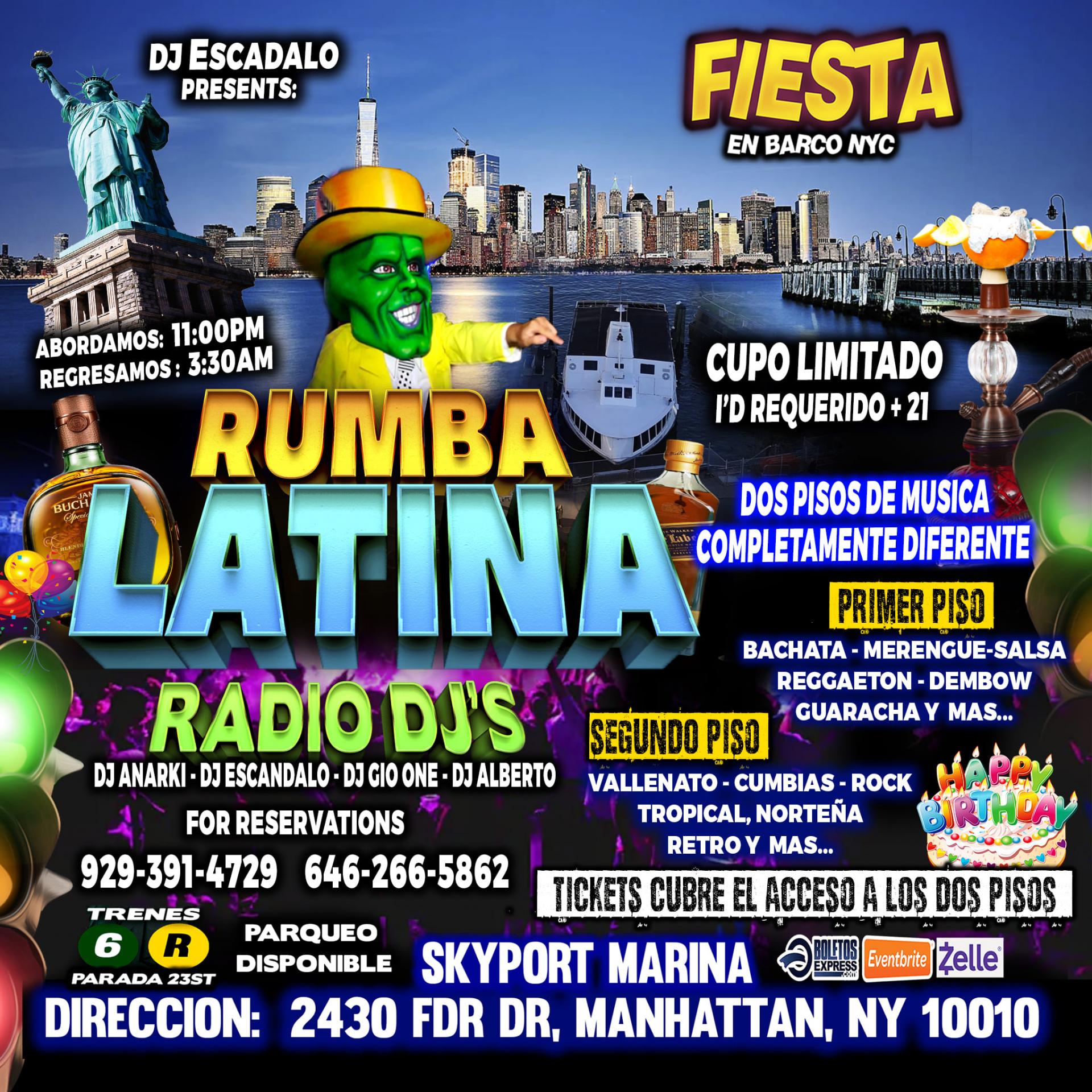 Buy tickets for RUMBA LATINA EN BARCO + RADIO DJ'S + MANHATTAN NY RUMBA LATINA EN BARCO + RADIO DJ'S + MANHATTAN NY
