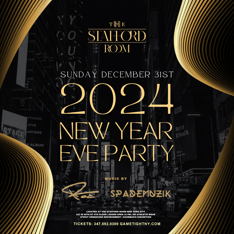 Buy tickets for The Stafford Room New Year's Eve Party 2024 The Stafford Room New Year's Eve Party 2024