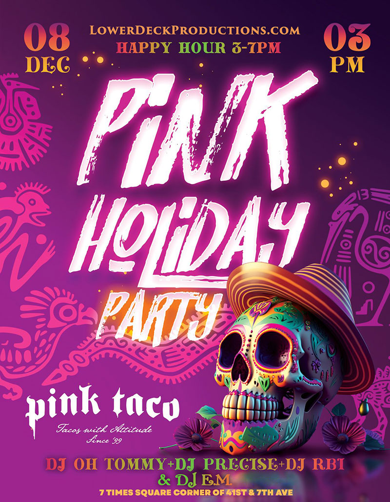 (Free Admission) PINK HOLIDAY PARTY @ PINK TACO