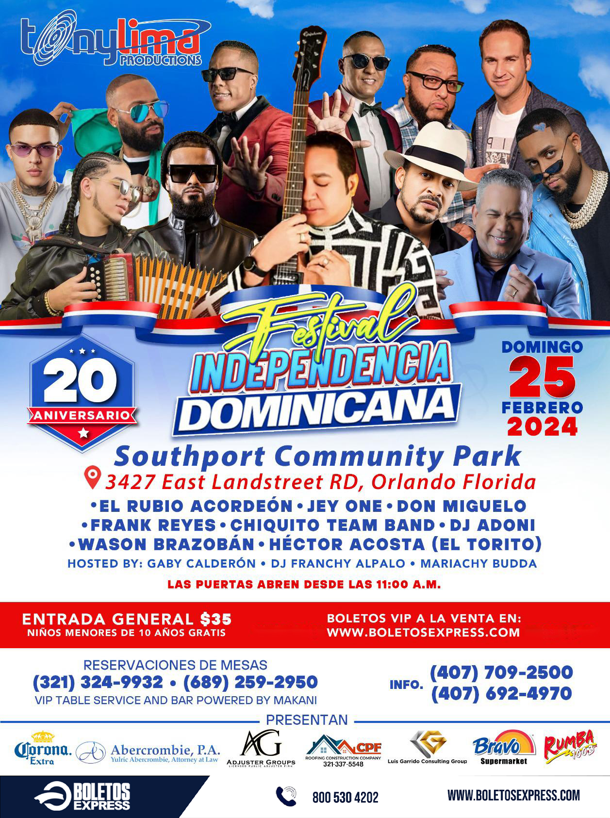 Buy tickets for EL RUBIO ACORDEON | JEY ONE | DON MIGUELO | FRANK REYES | CHIQUITO TEAM BAND | DJ ADONI | WASON BRAZOBAN | HECTOR ACOSTA EL RUBIO ACORDEON | JEY ONE | DON MIGUELO | FRANK REYES | CHIQUITO TEAM BAND | DJ ADONI | WASON BRAZOBAN | HECTOR ACOSTA