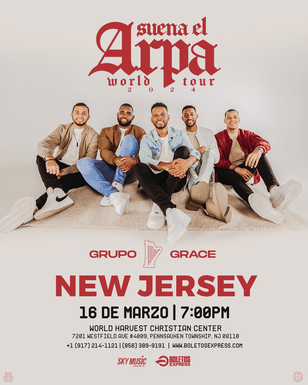 Buy tickets for GRUPO GRACE - SUENA EL ARPA TOUR GRUPO GRACE - SUENA EL ARPA TOUR