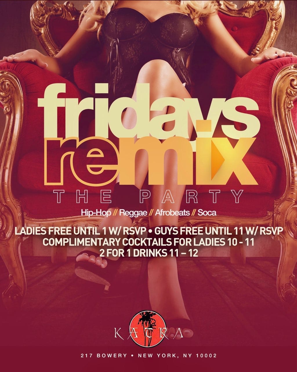 Buy tickets for NYC Hip Hop vs Reggae Katra Lounge Remix Fridays FREE Gametight Guestlist NYC Hip Hop vs Reggae Katra Lounge Remix Fridays FREE Gametight Guestlist