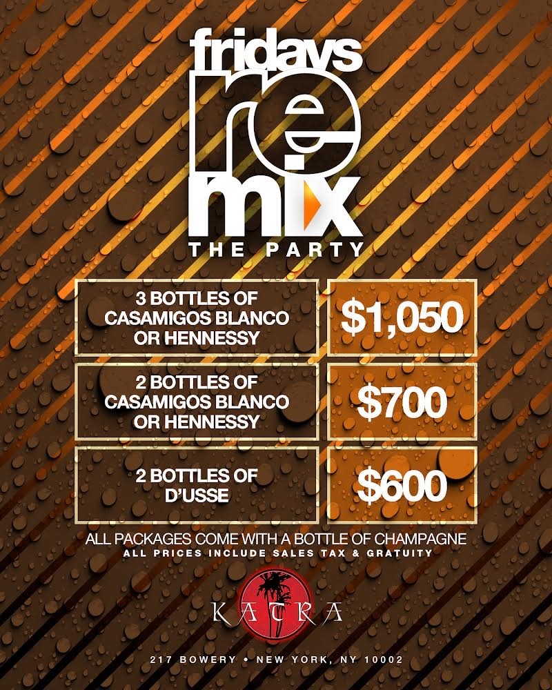 Buy tickets for NYC Hip Hop vs Reggae Katra Lounge Remix Fridays FREE Gametight Guestlist NYC Hip Hop vs Reggae Katra Lounge Remix Fridays FREE Gametight Guestlist