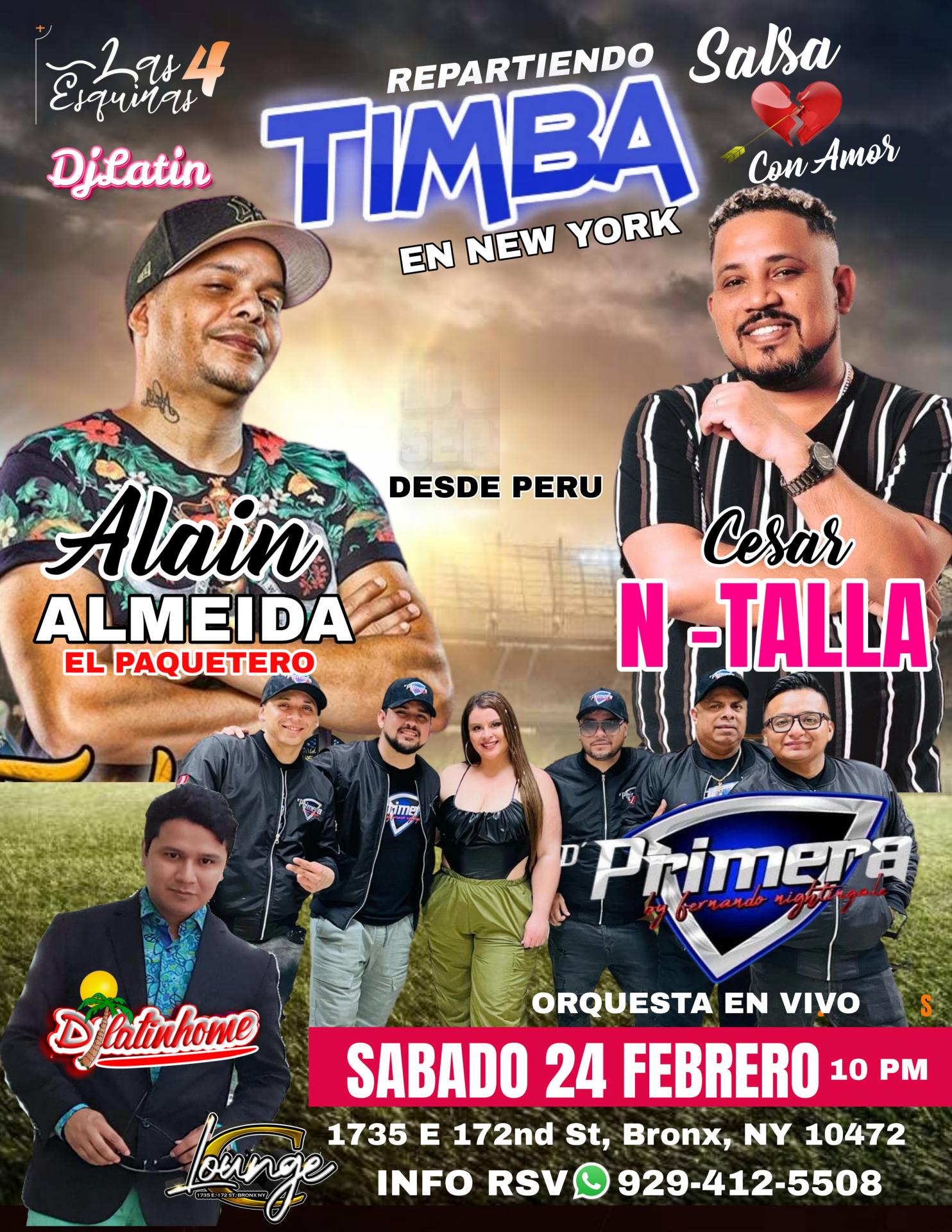 ALAIN ALMENIDA . CESAR N TALLA TIMBA EN BRONX .